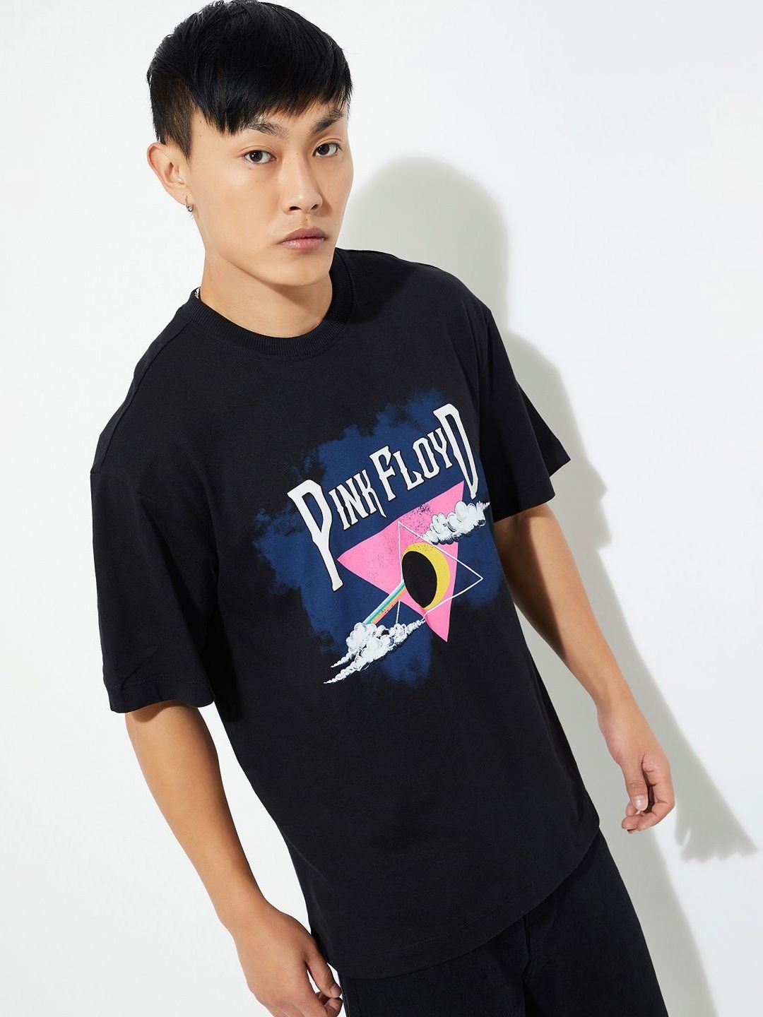 Buy Max URB_N Men Oversized Pink Floyd Printed T-shirt - Tshirts
