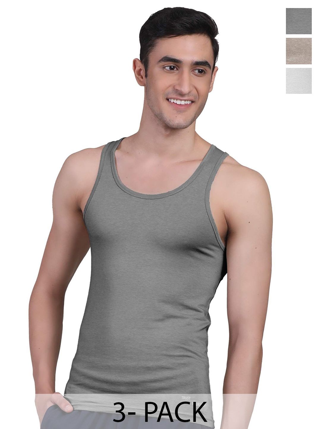 FREECULTR Men Pack Of 3 Anti Microbial, Anti Odor, Breath tech Innerwear Vests