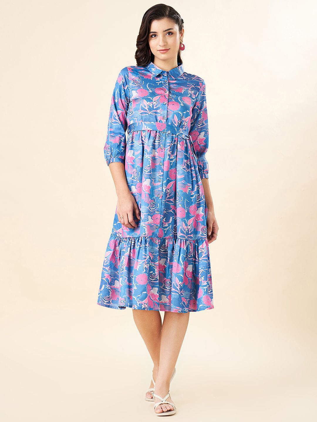 AKKRITI BY PANTALOONS Women Printed Fit and Flare Dress