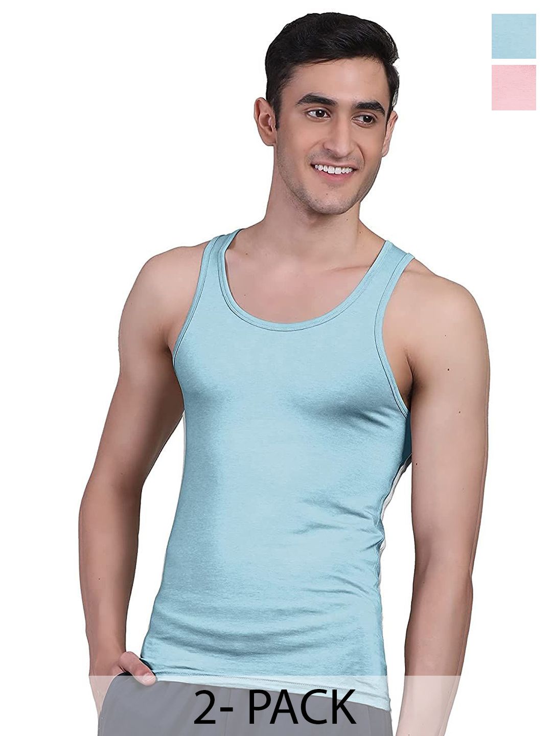 FREECULTR Men Pack Of 2 Anti Microbial, Anti Odor, Breath tech Innerwear Vests