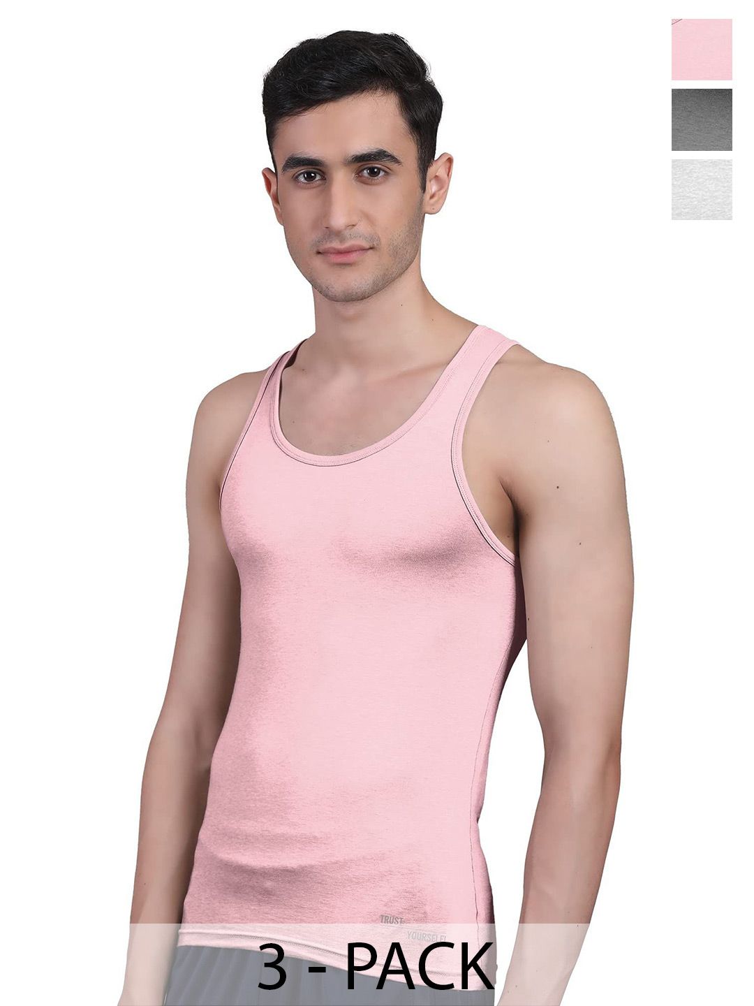 FREECULTR Men Pack Of 3 Anti Microbial, Anti Odor, Breath tech Innerwear Vests