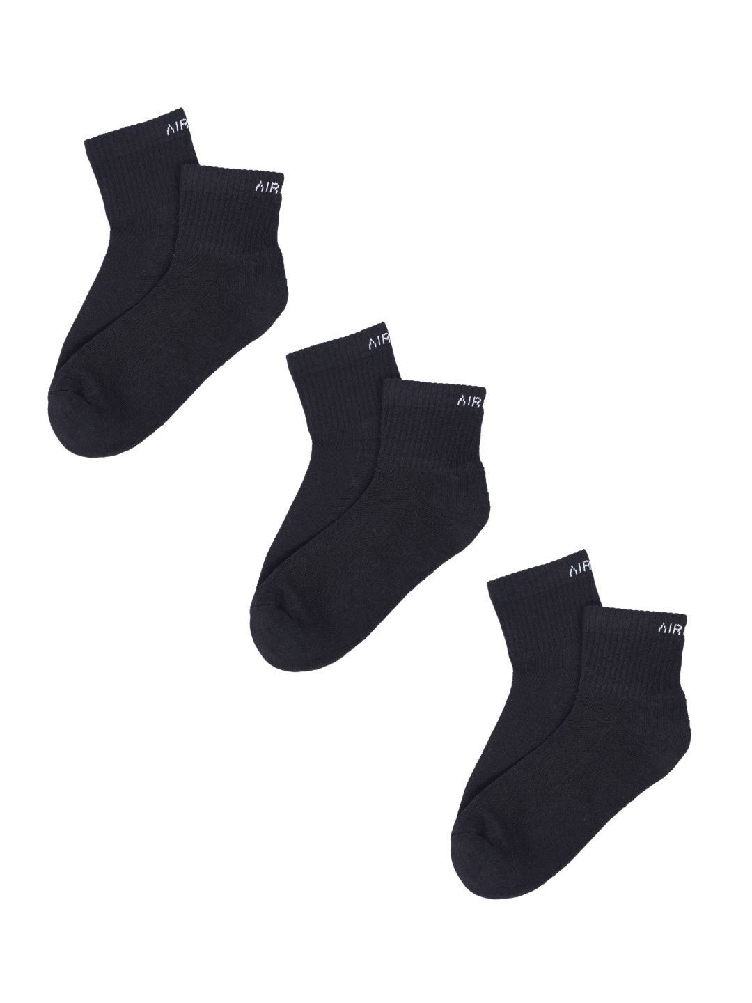 AIR GARB Pack Of 3 Cotton Cushioned Ankle Length Socks