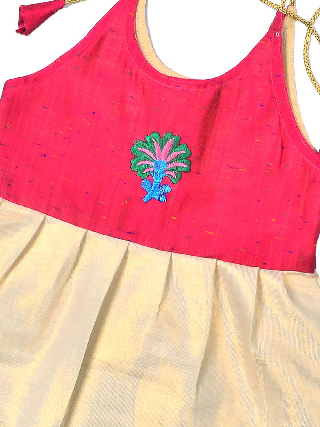 Buy BAESD Infant Girls Fit & Flare Kerala Kasavu Dress - Ethnic