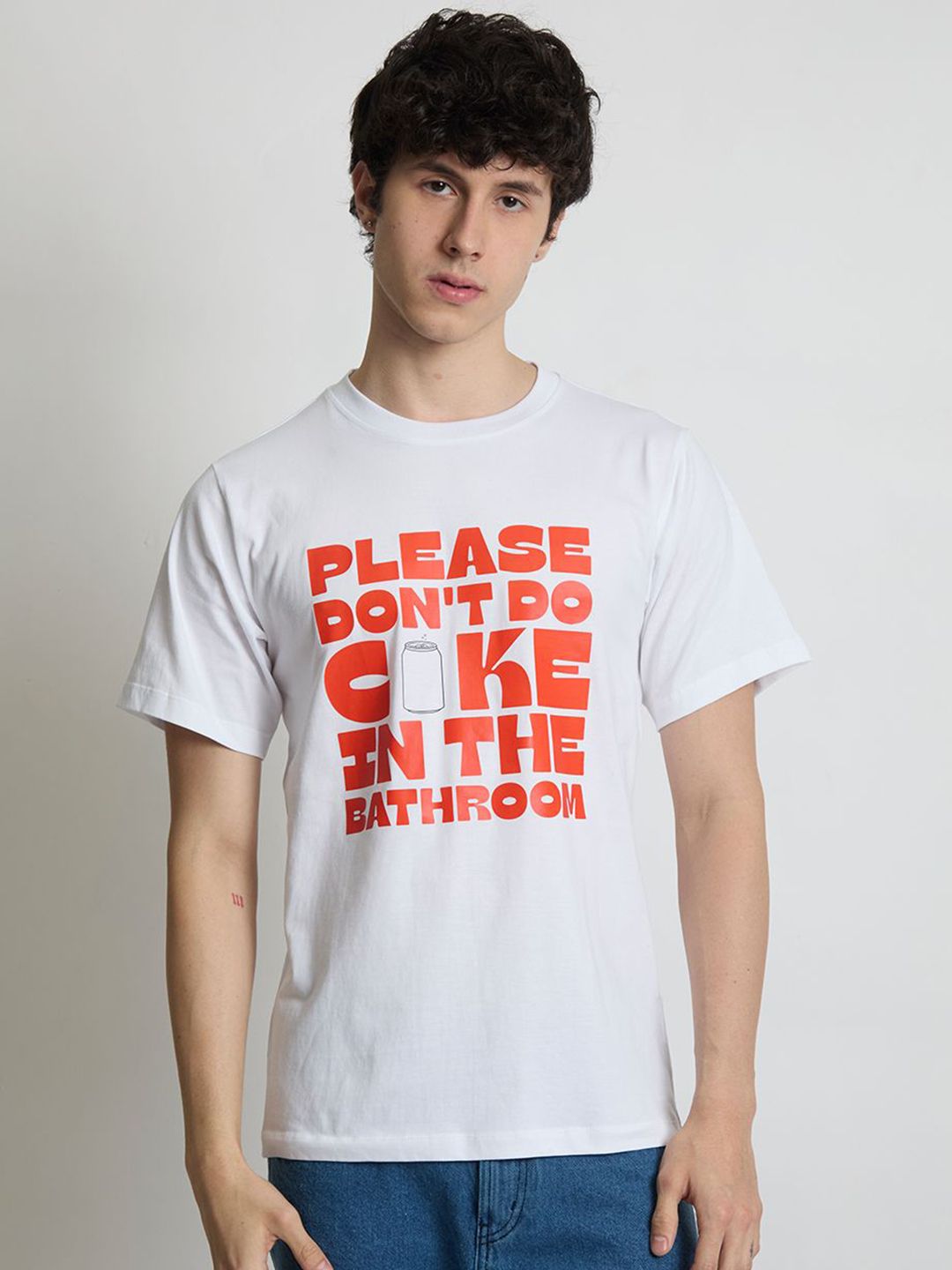 IVOC Men Typography Printed Round Neck Cotton T-shirt