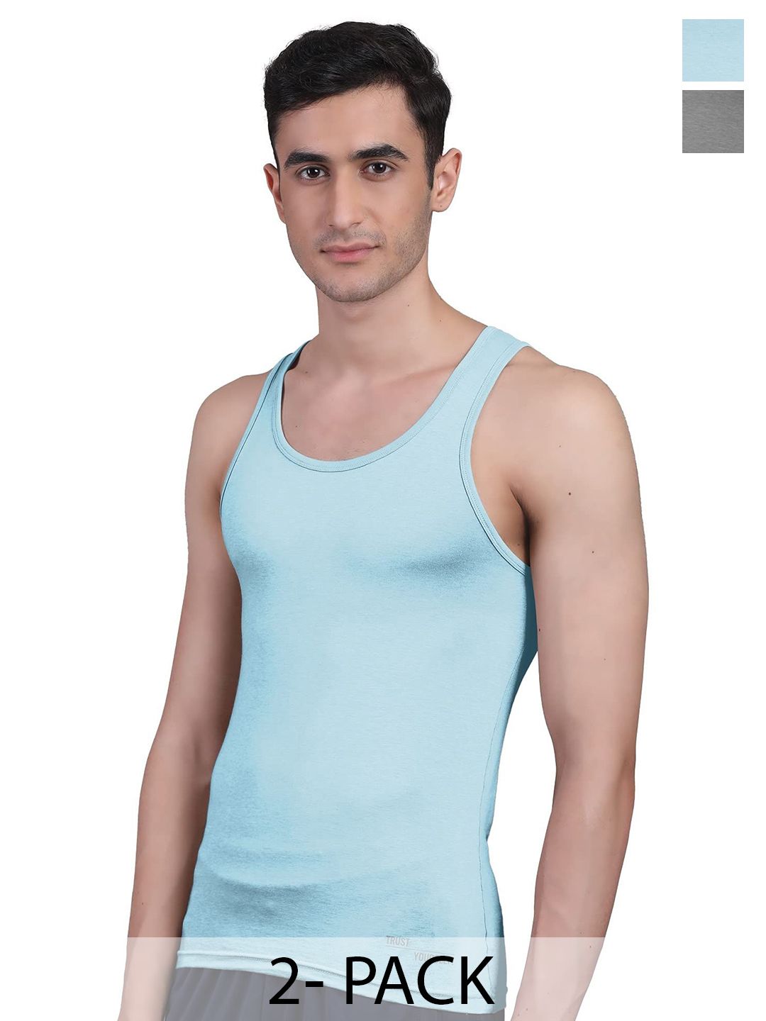 FREECULTR Men Pack Of 2 Anti Microbial, Anti Odor, Breath tech Innerwear Vests