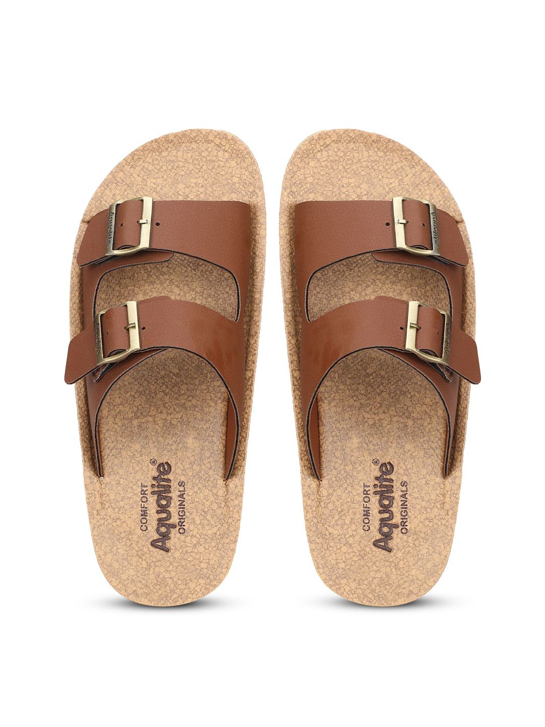 Aqualite Men Slippers Buckle Strap Sliders Comfortable Flip Flops