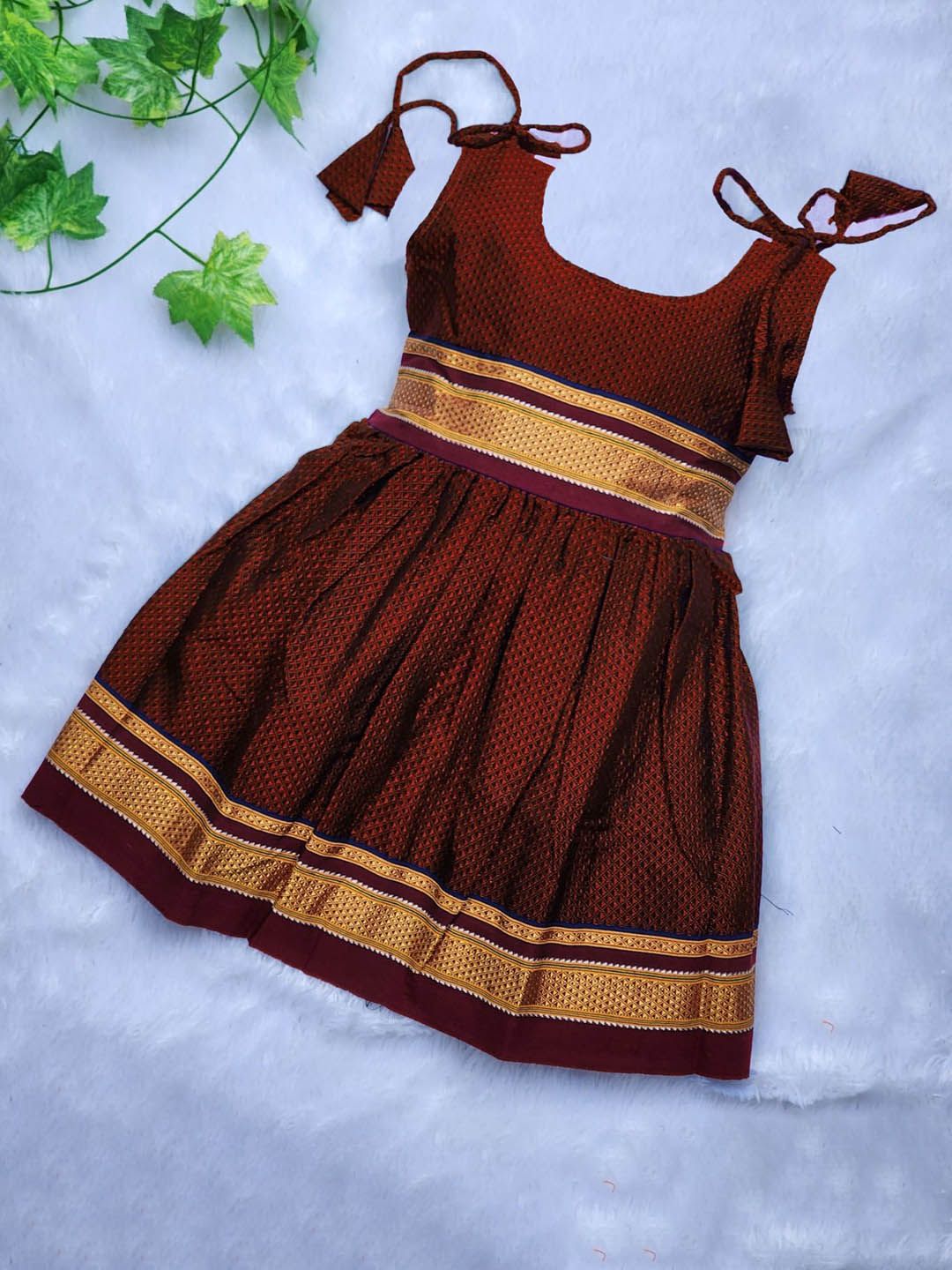BAESD Girls Printed Sleeveless Cotton Ethnic Dresses