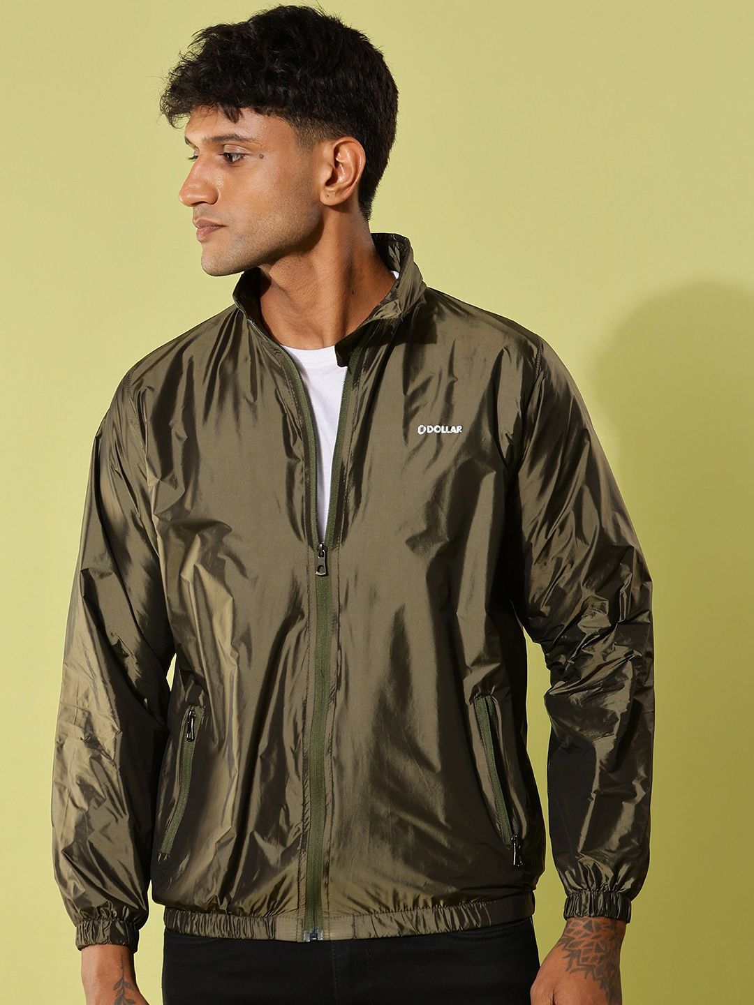 Dollar Men Light Weight Breathable Windcheater Jacket with UV Protection and Pockets
