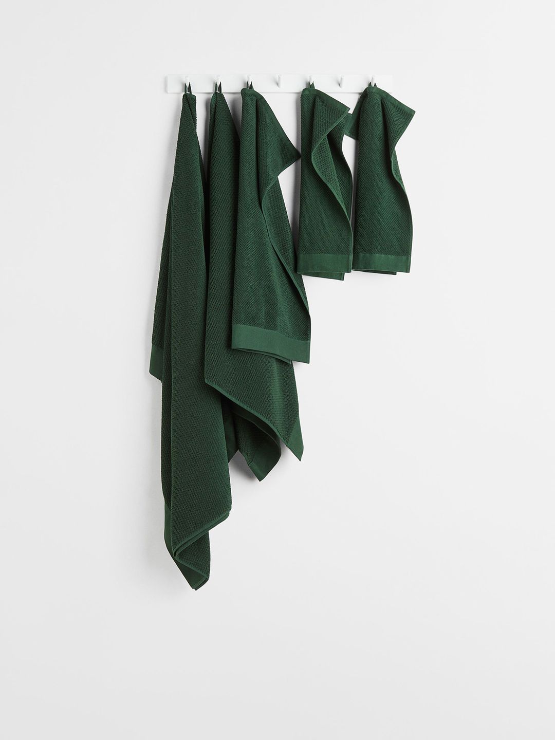 H&M Green 2-Pack Cotton Terry Guest Towels