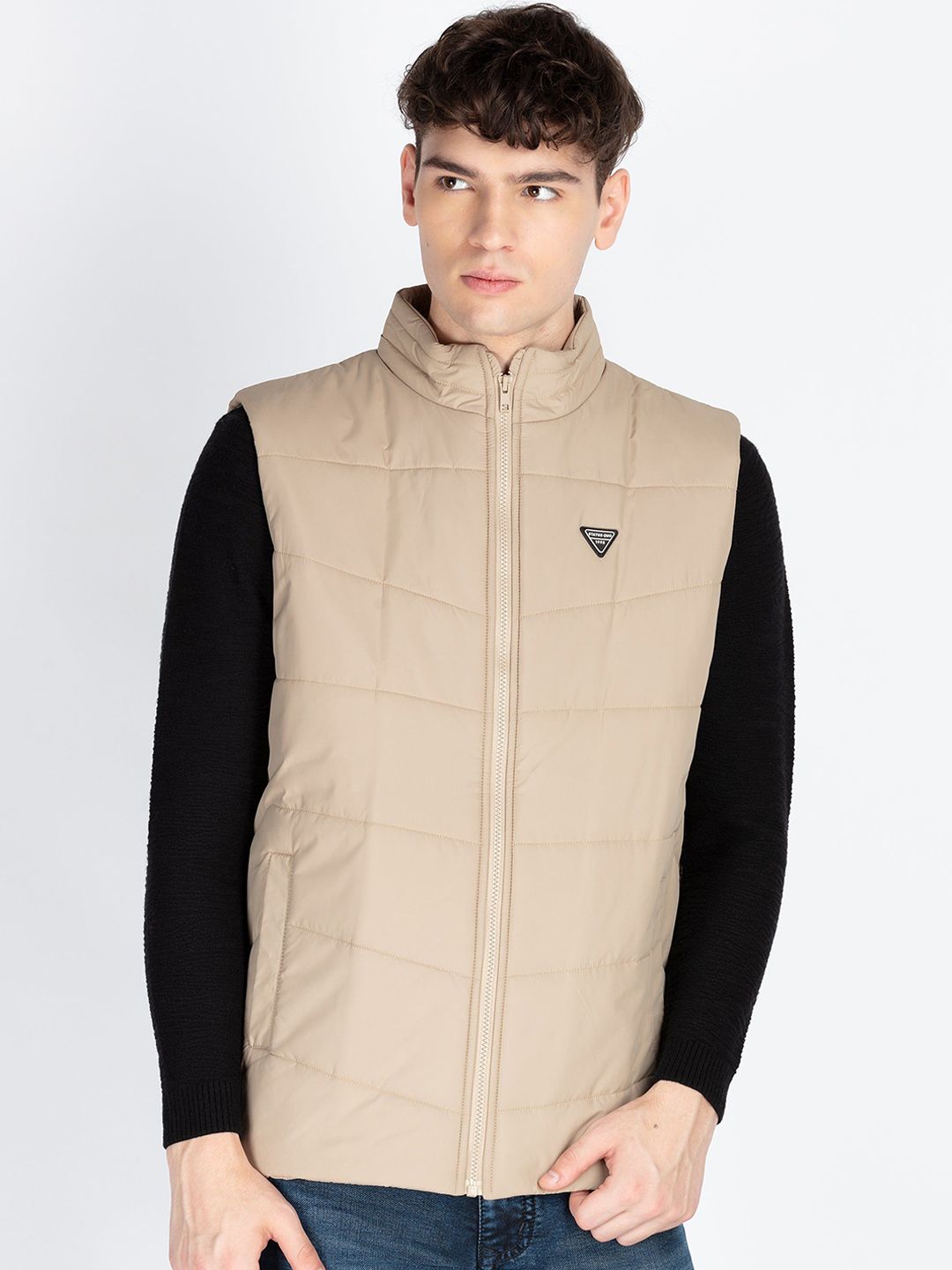 Status Quo Men Mock Collar Solid Casual Padded Jacket