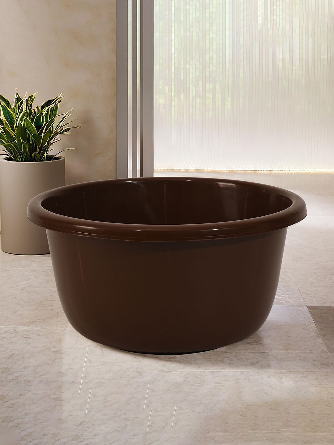 Kuber Industries Brown Matte Finished Bath Tub 40 L