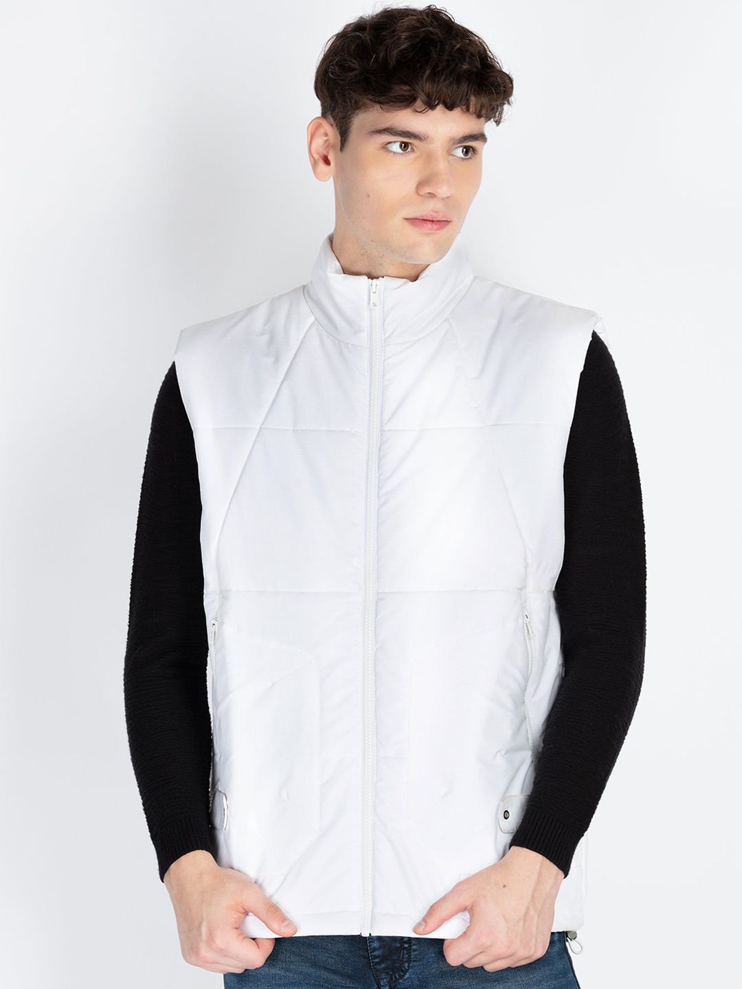 Status Quo Men Mock Collar Solid Casual Padded Jacket