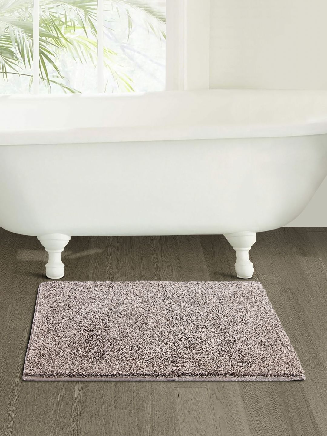OBSESSIONS Beige 2400 GSM Textured Anti- Skid Bath Rugs