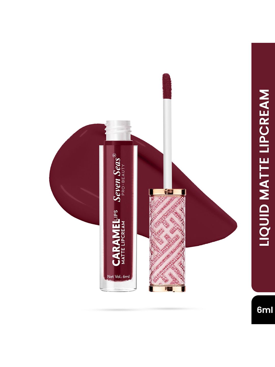 Seven Seas Caramel Matt Cream Long Lasting Liquid Lipstick- 6 ml - 506 Cherry Red