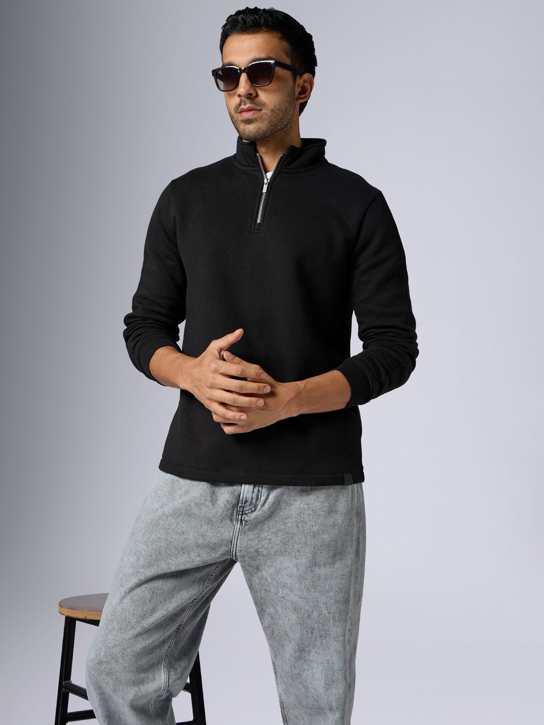 Buy XYXX Men Relaxed Fit IntelliSmooth Pulse Half-Zip Sweatshirt