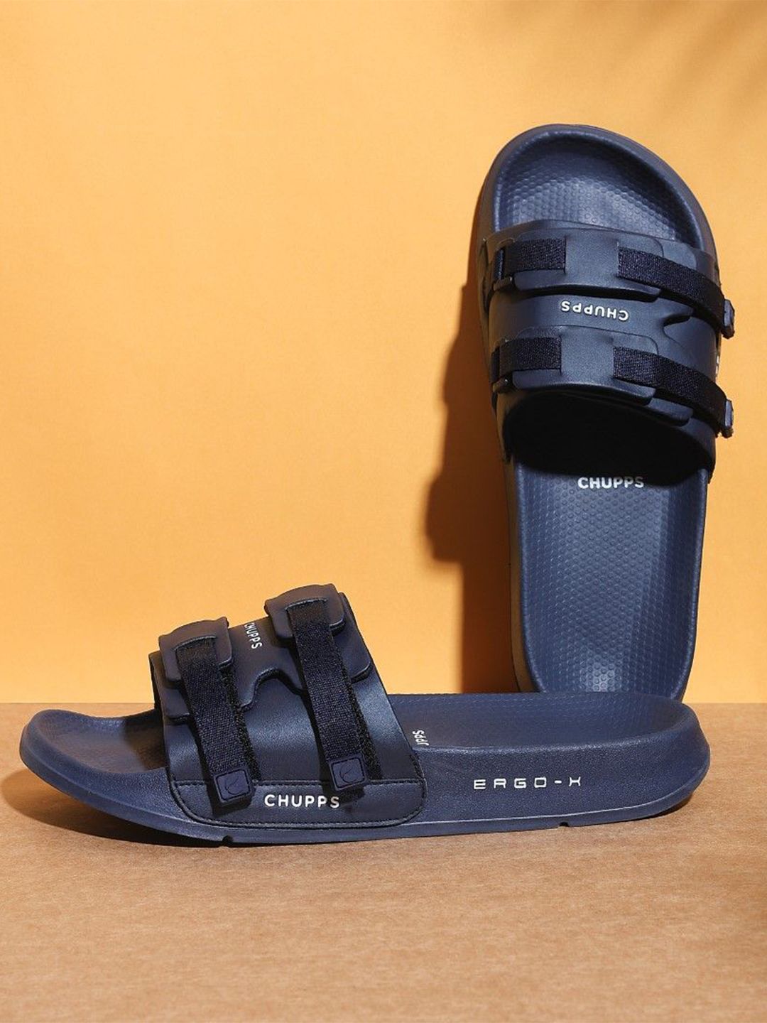 CHUPPS Men Navy Element Ergo-X Orthopedic Sliders