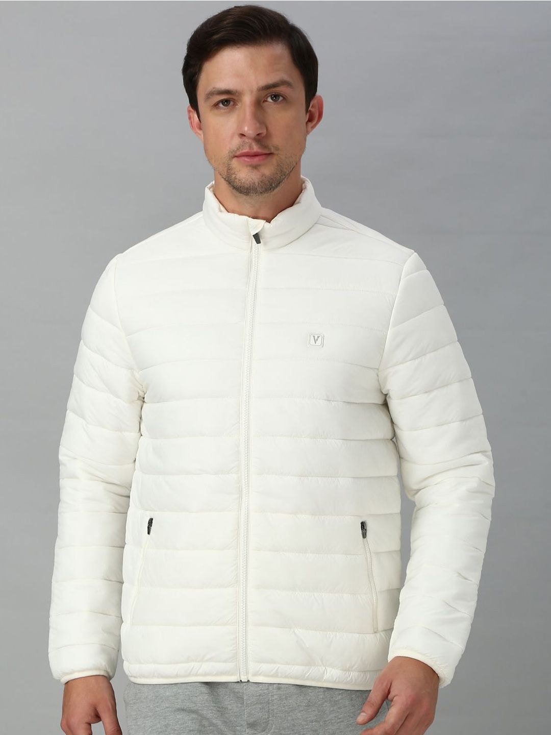 Van Heusen Innerwear Athleisure Men Solid High Neck Full Sleeveless Quilted Jacket