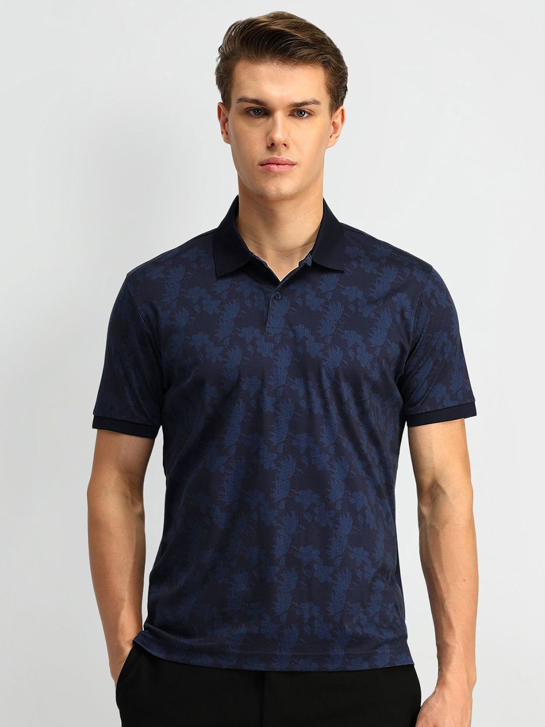 Arrow Men Floral Printed Polo Collar T-shirt