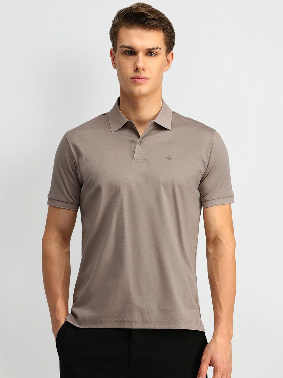 Arrow Men Solid Polo Collar Cotton T-shirt
