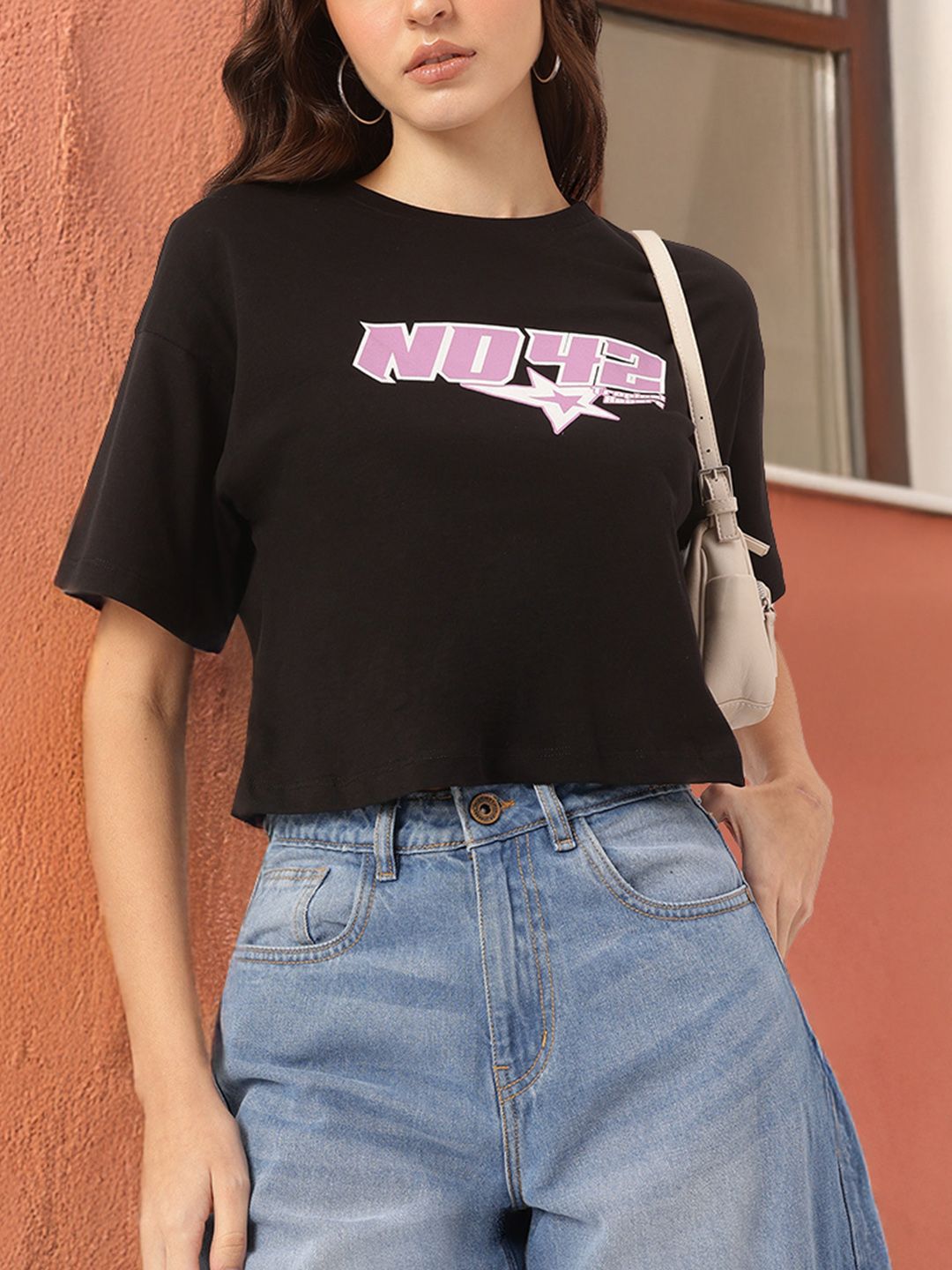 DressBerry Printed Crop Tee deal from myntra