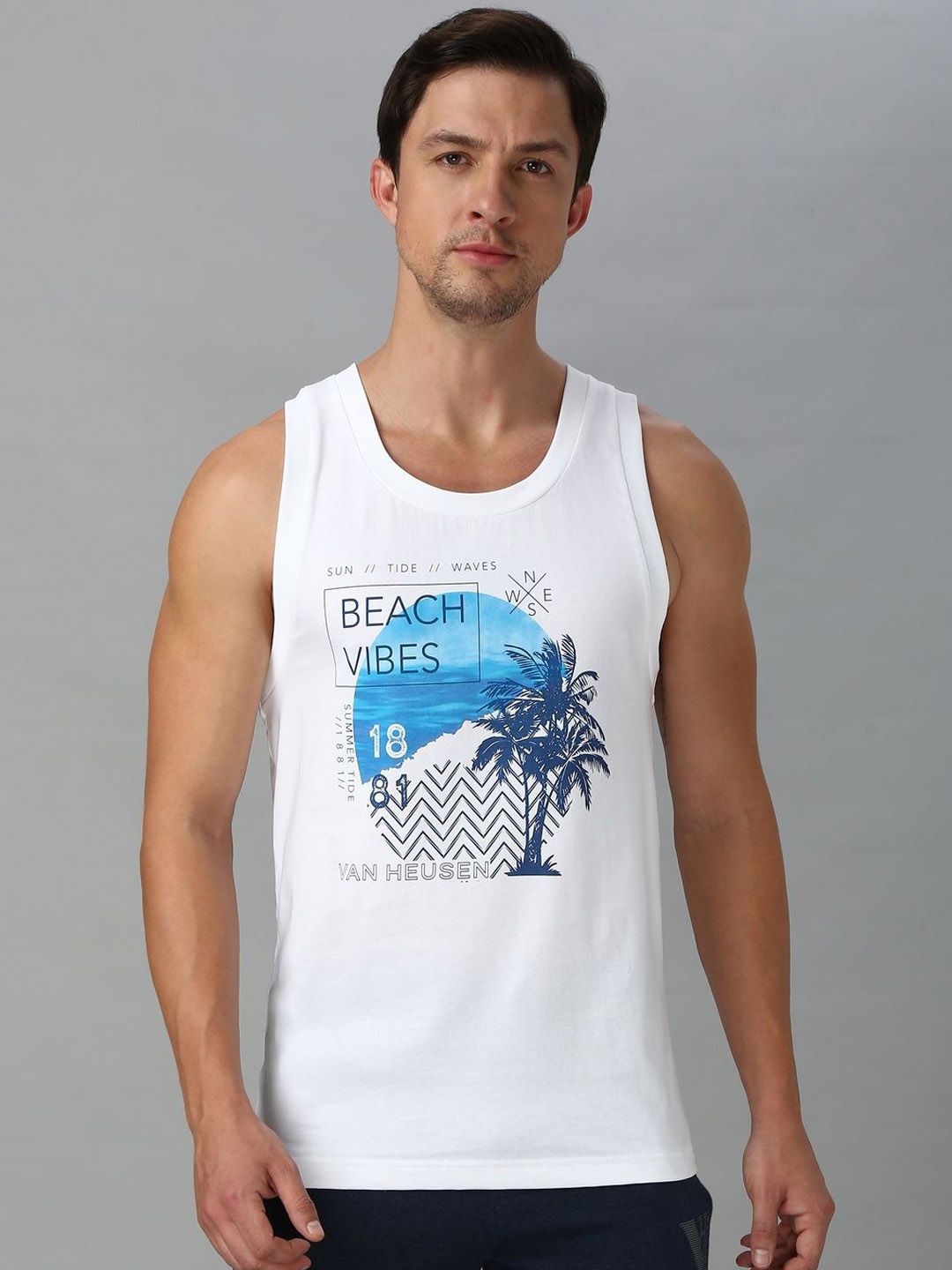 Van Heusen Innerwear Sport Men Graphic Print Super Soft All Day Comfort Vest