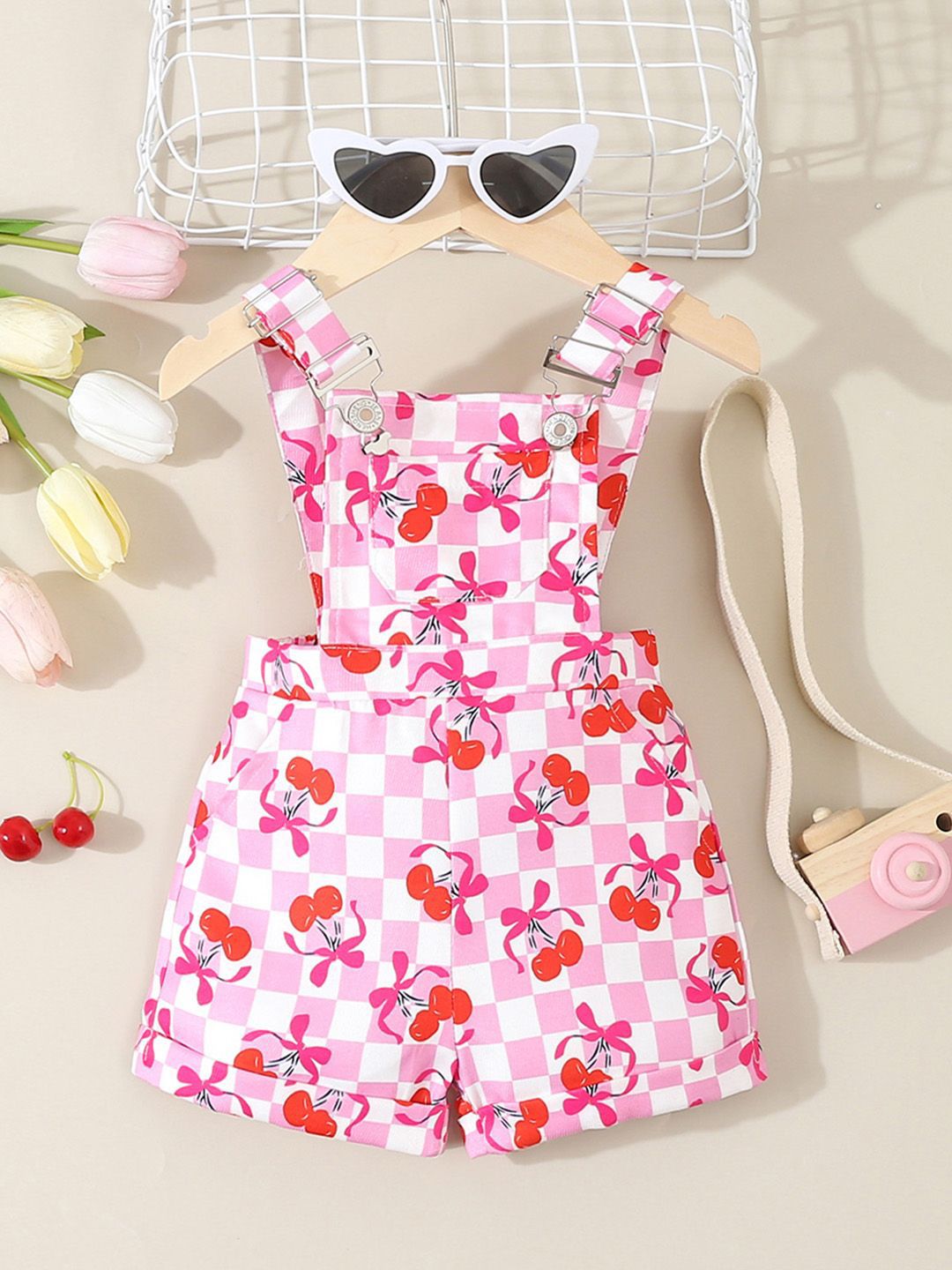 INCLUD Girls Printed Shoulder Straps Jumpsuit