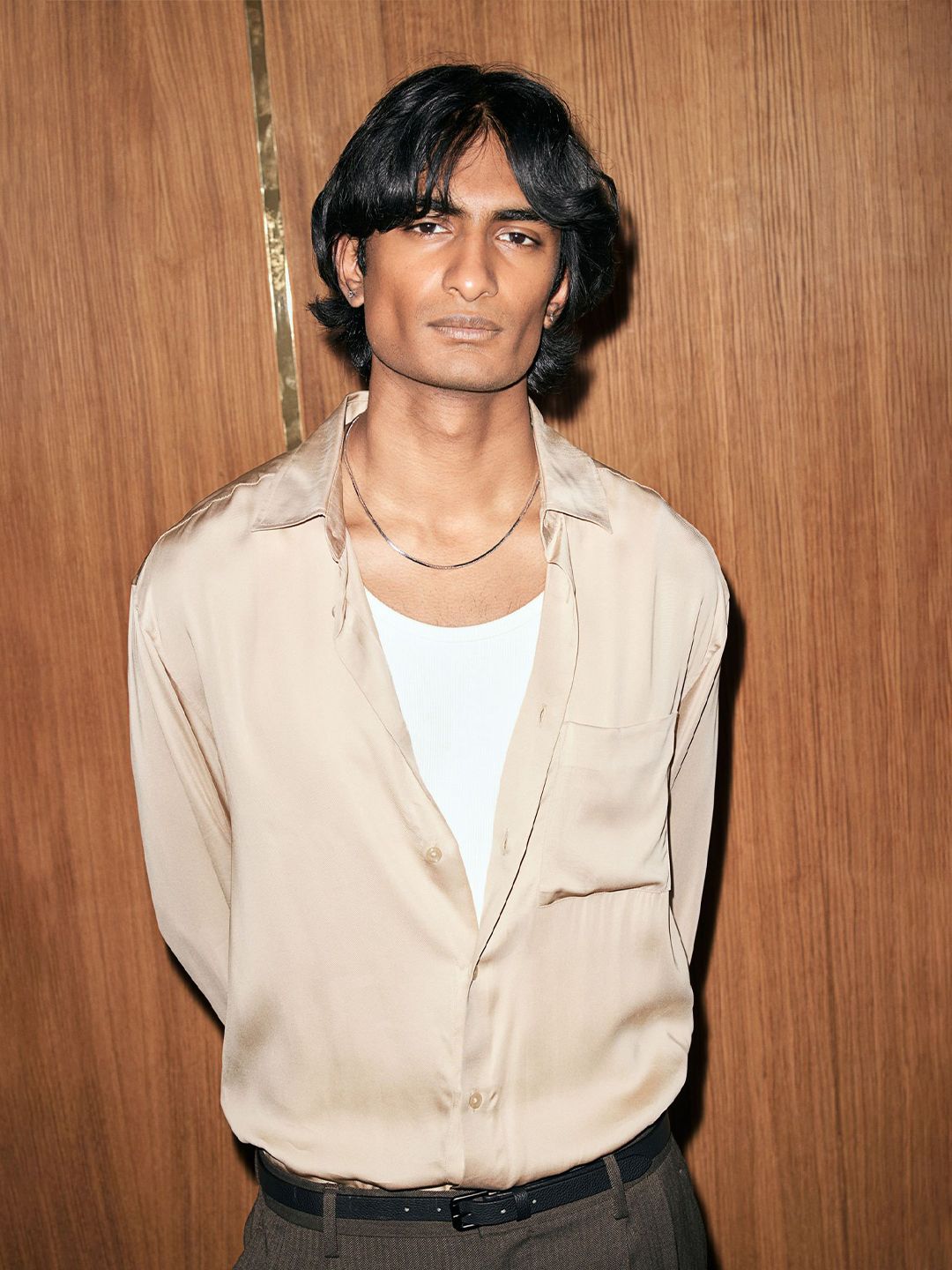 H&M Regular Fit Satin Shirt deal from myntra