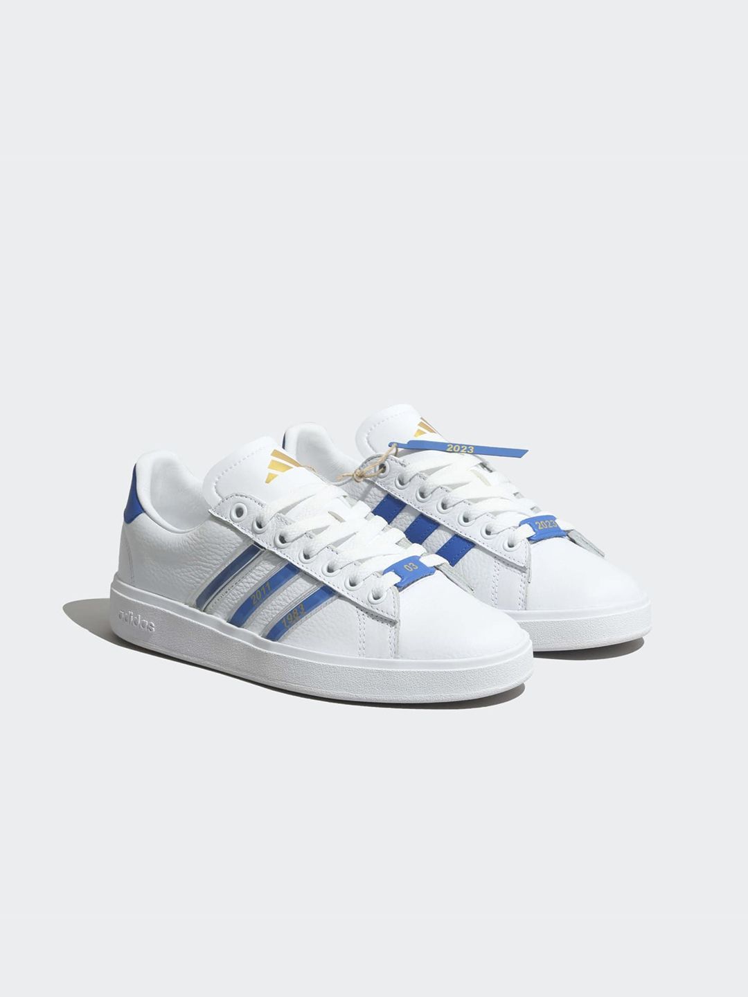 ADIDAS 2023 Wc Grand Court Women Colourblocked Leather Lace-Ups Running Shoes