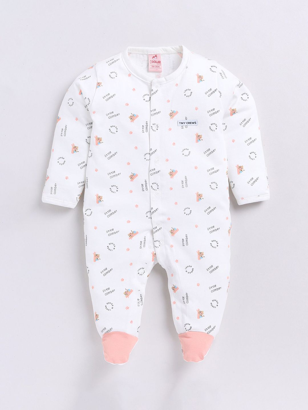 Dollar Kid Super Soft Printed Long Sleeves Shoe Romper