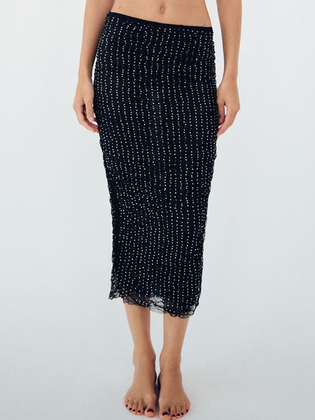 LULU & SKY Women Embellished Sequinned Sheath Skirt