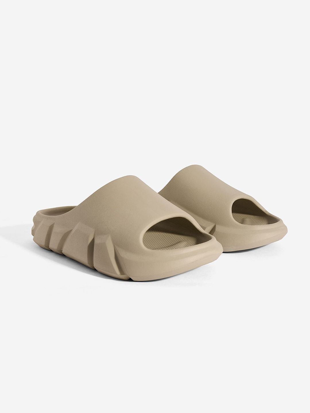 The Souled Store Slides Beige Men Solid EVA - Sliders