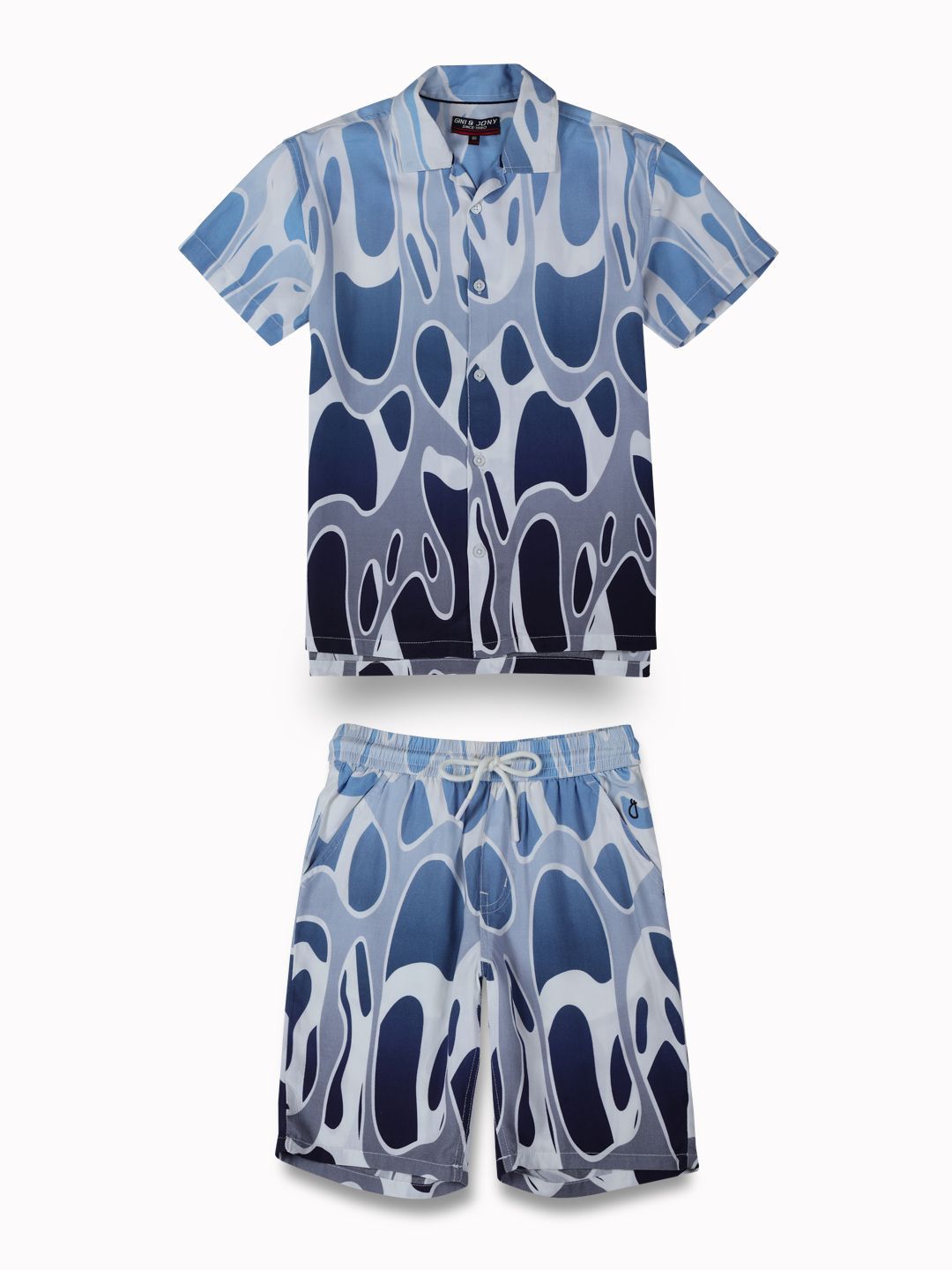 Gini and Jony Boys Printed Shirt with Shorts