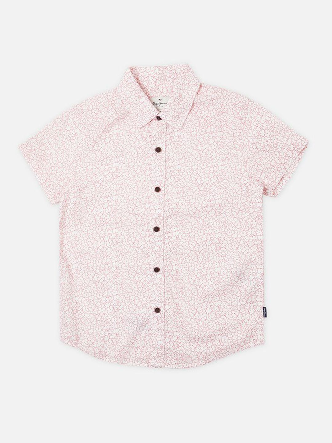 Pepe Jeans Boys Spread Collar Floral Printed Cotton Casual Shirt