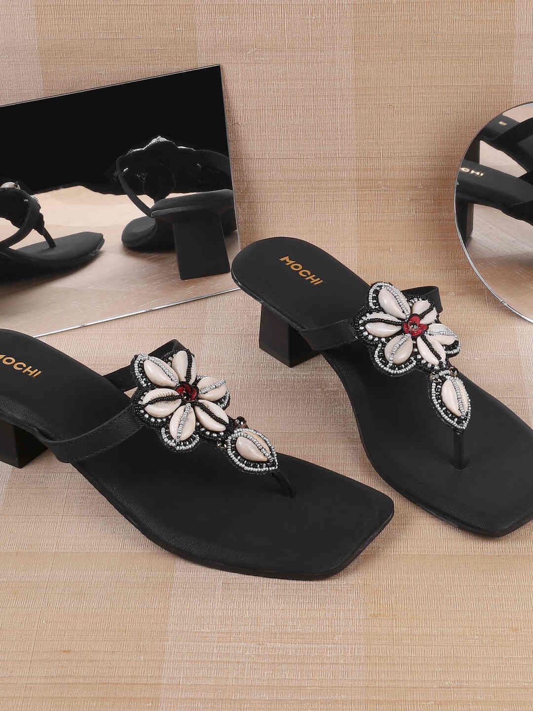 Mochi Embellished Block Heel Sandal with Bows