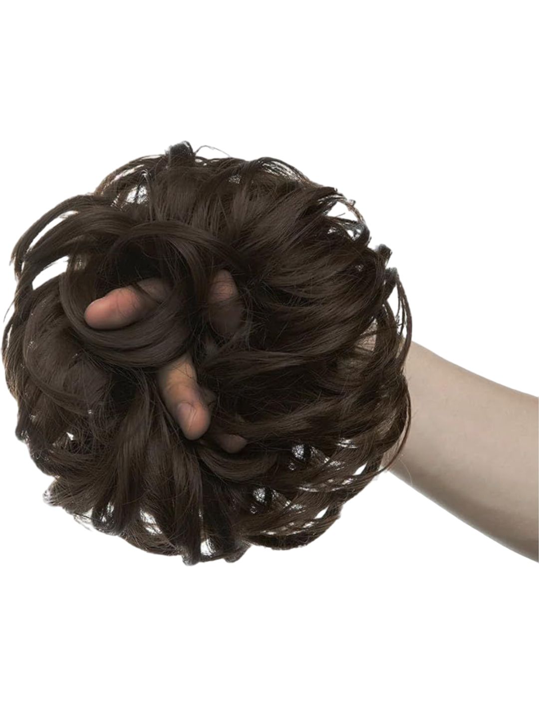 D-Divine Halo Curly Bun Hair Extension - Brown - 5.5 Inch