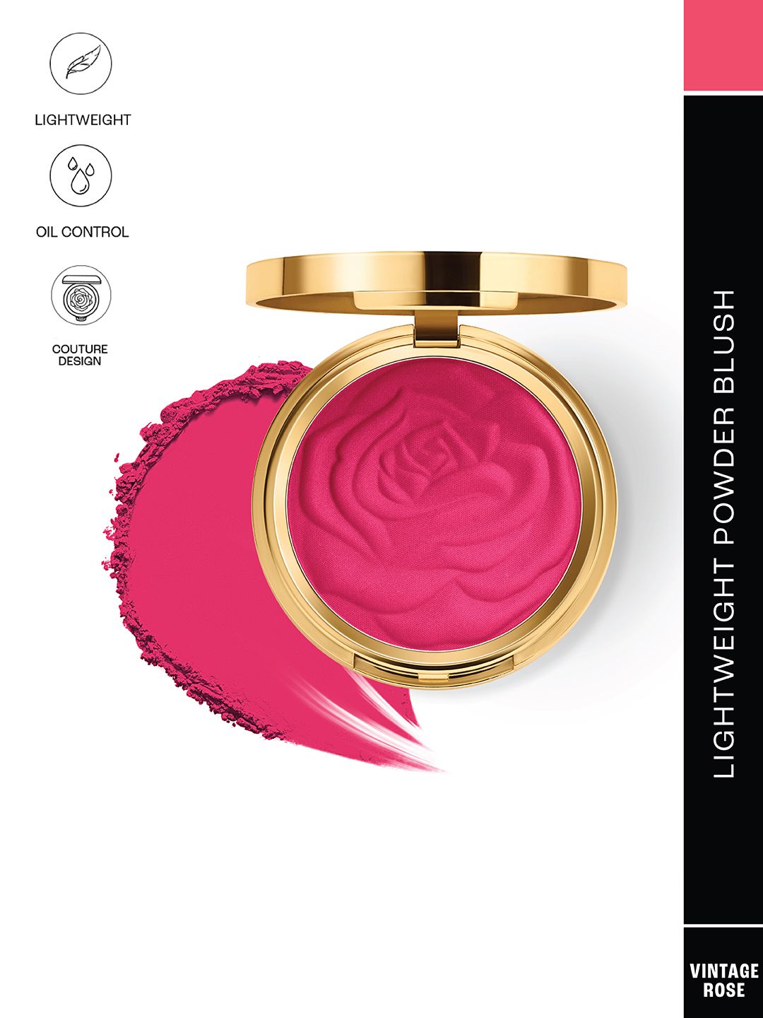 Lakme Rouge Bloom Showstopper Collection Lightweight Powder Blush 12g - Vintage Rose 1
