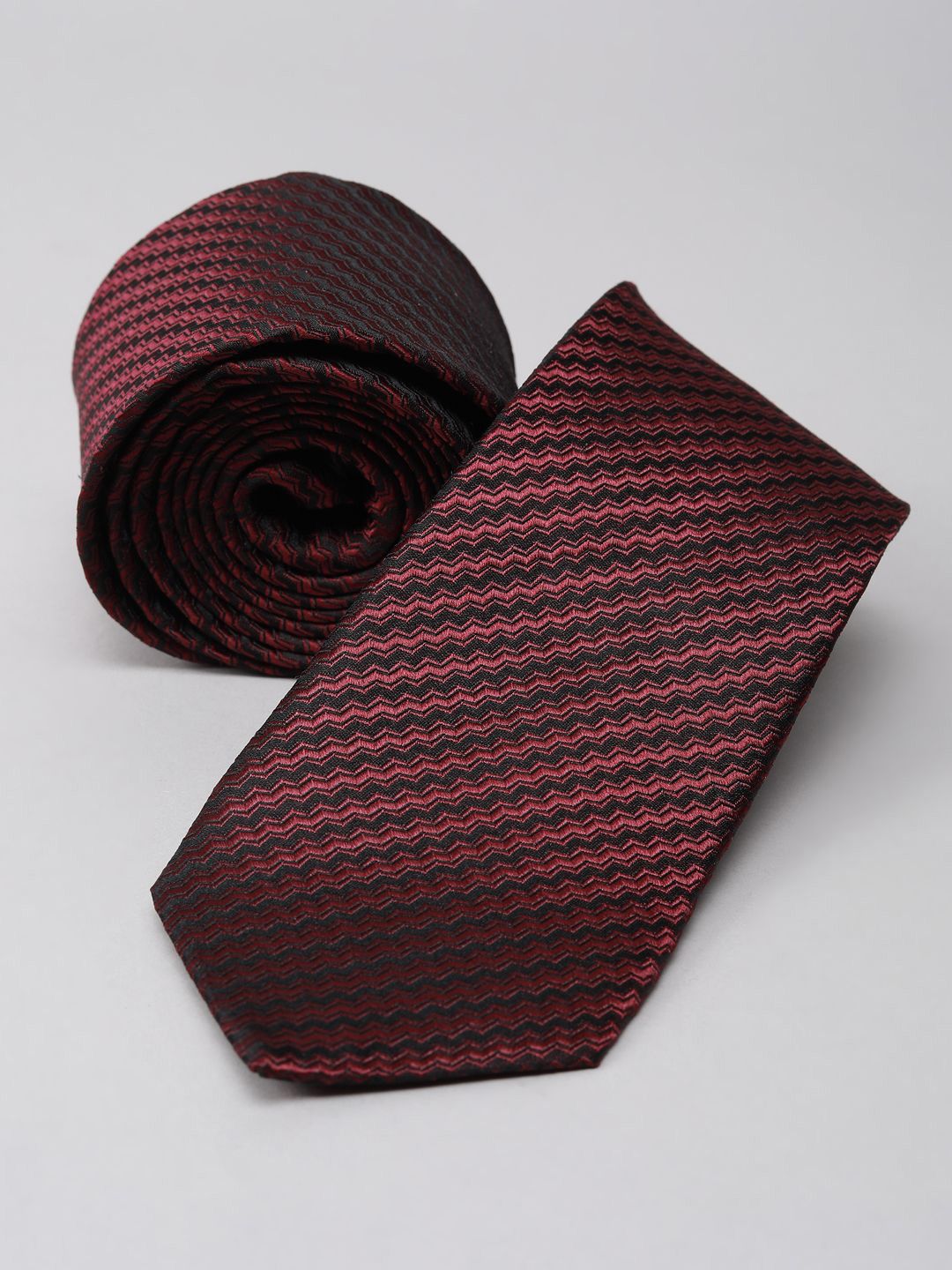 Peter England Men Woven Design Broad Tie