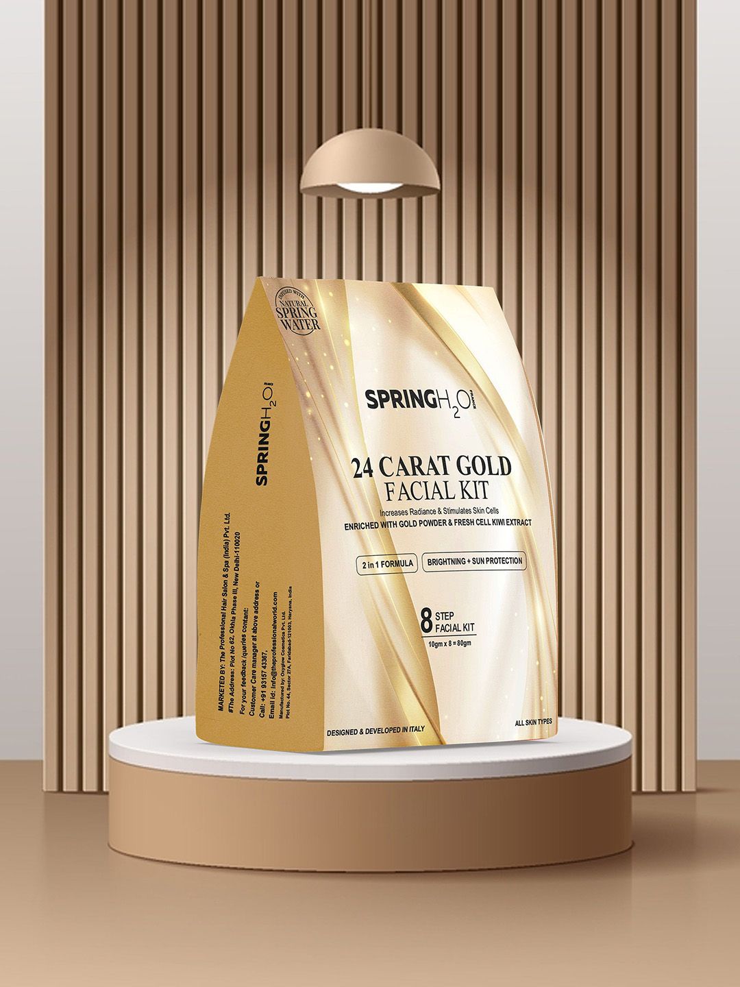 Spring H2O 8 Steps 2 in 1 Formula Brightening & Sun Protection 24 Carat Gold Facial Kit