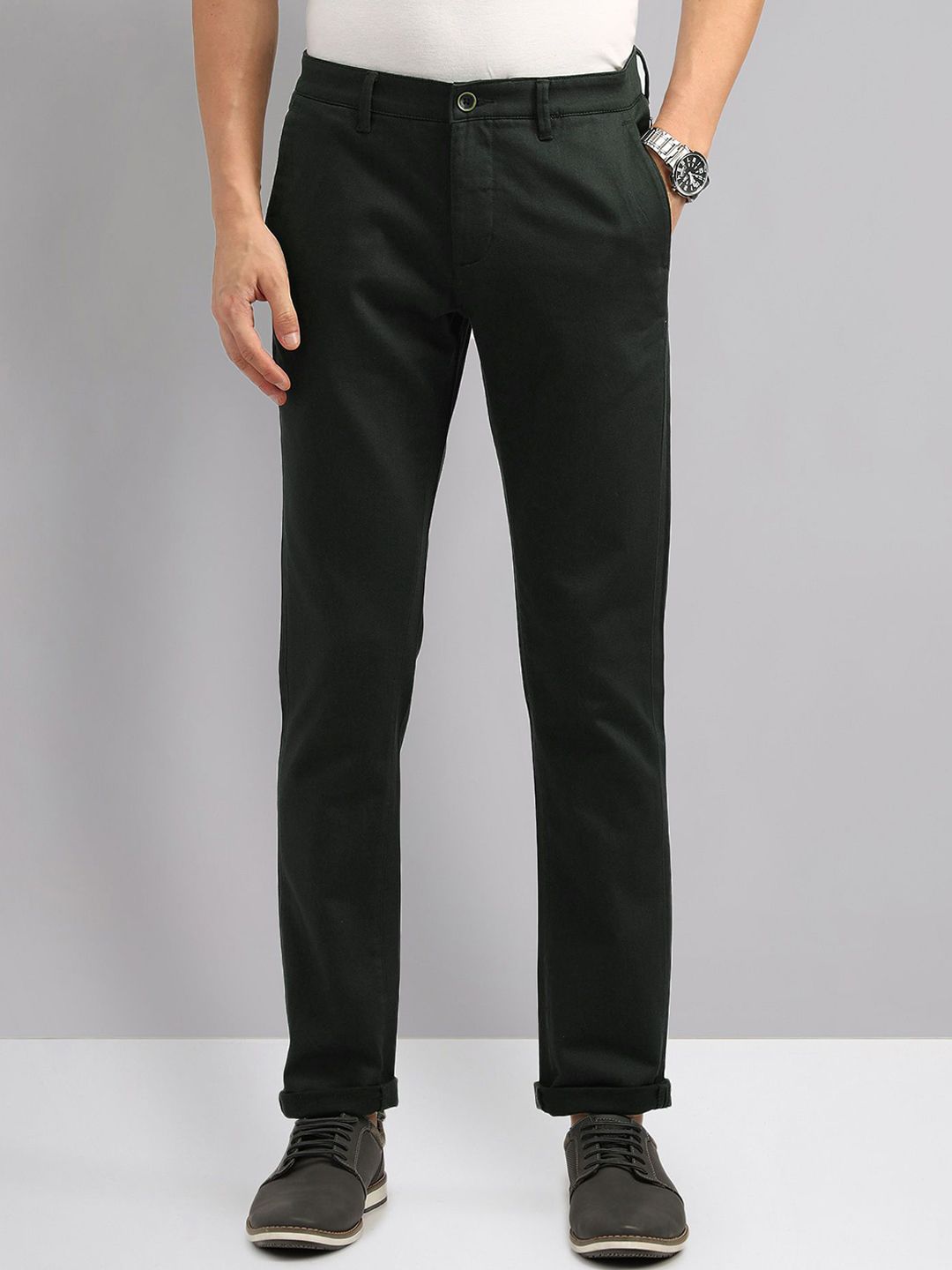 AD By Arvind Men Slim Fit Chinos Cotton Trousers