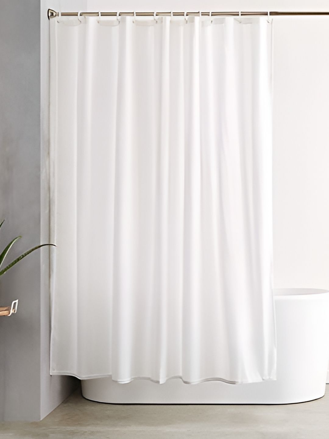 Lushomes White Shower Curtains With Hooks