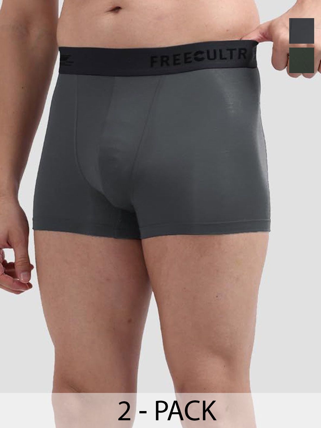 FREECULTR Pack Of 2 Anti Bacterial Micromodal Trunks
