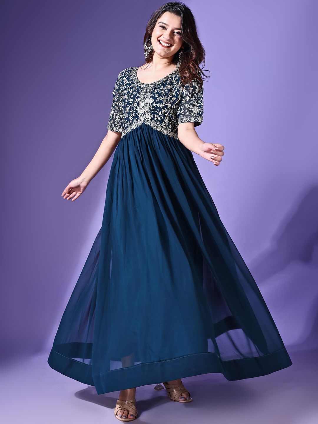 knee length dresses for ladies Karina Sequin Maxi Dress