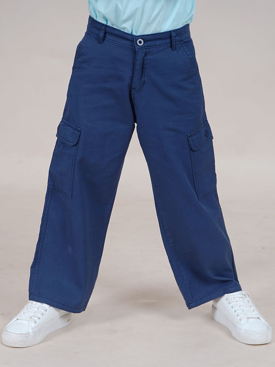 KiddoPanti Boys Straight Fit Pure Cotton Cargo Pant
