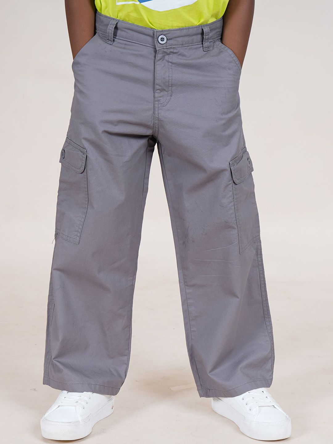 KiddoPanti Boys Cotton Straight Fit Cargo Pant