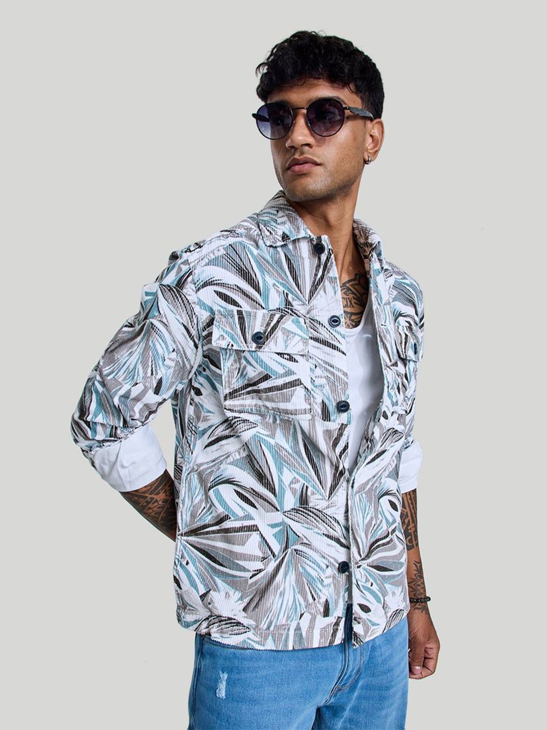 Snitch White Abstract Overshirt