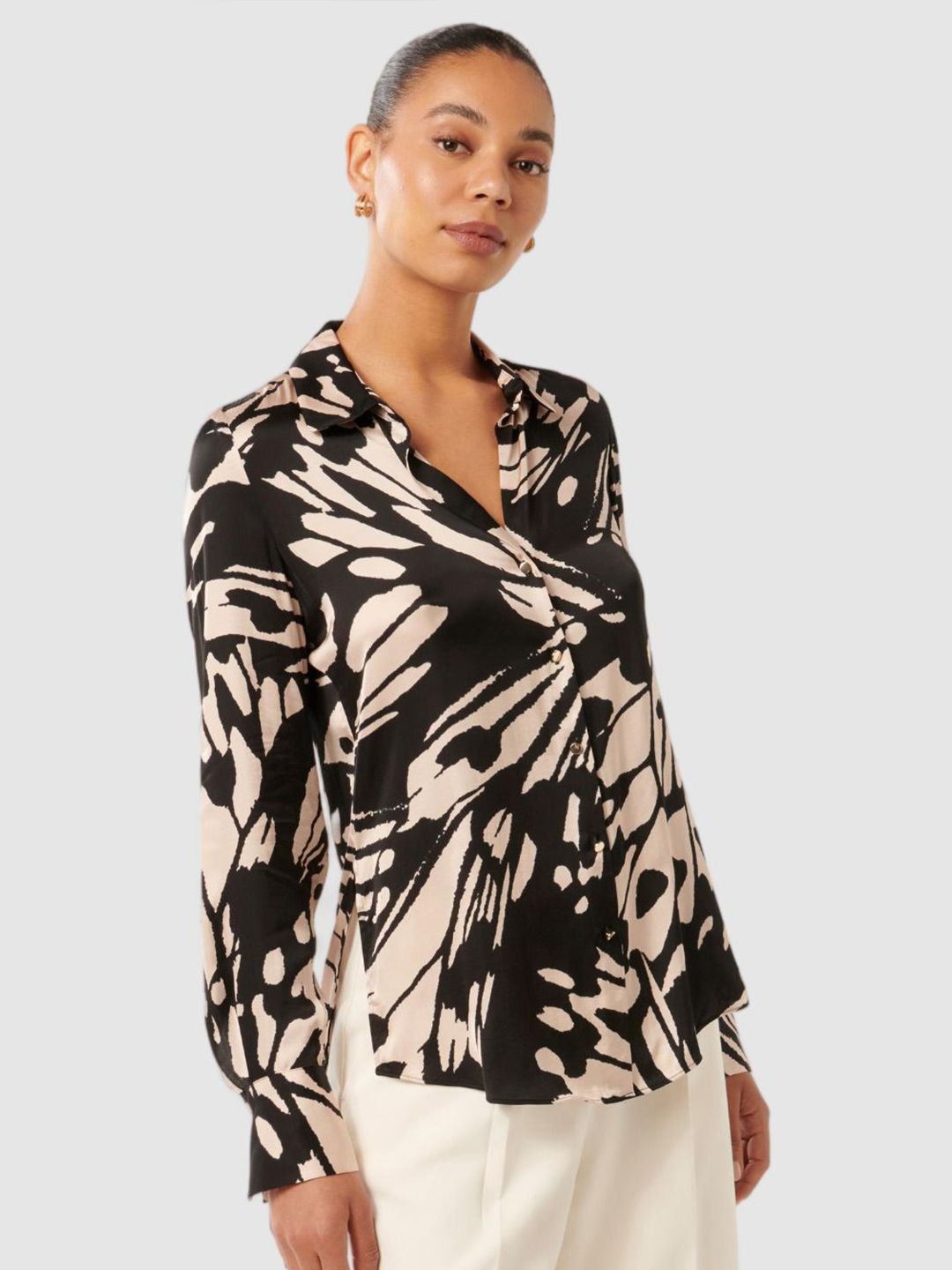 Smart Spread Collar Abstract Printed Casual Shirt