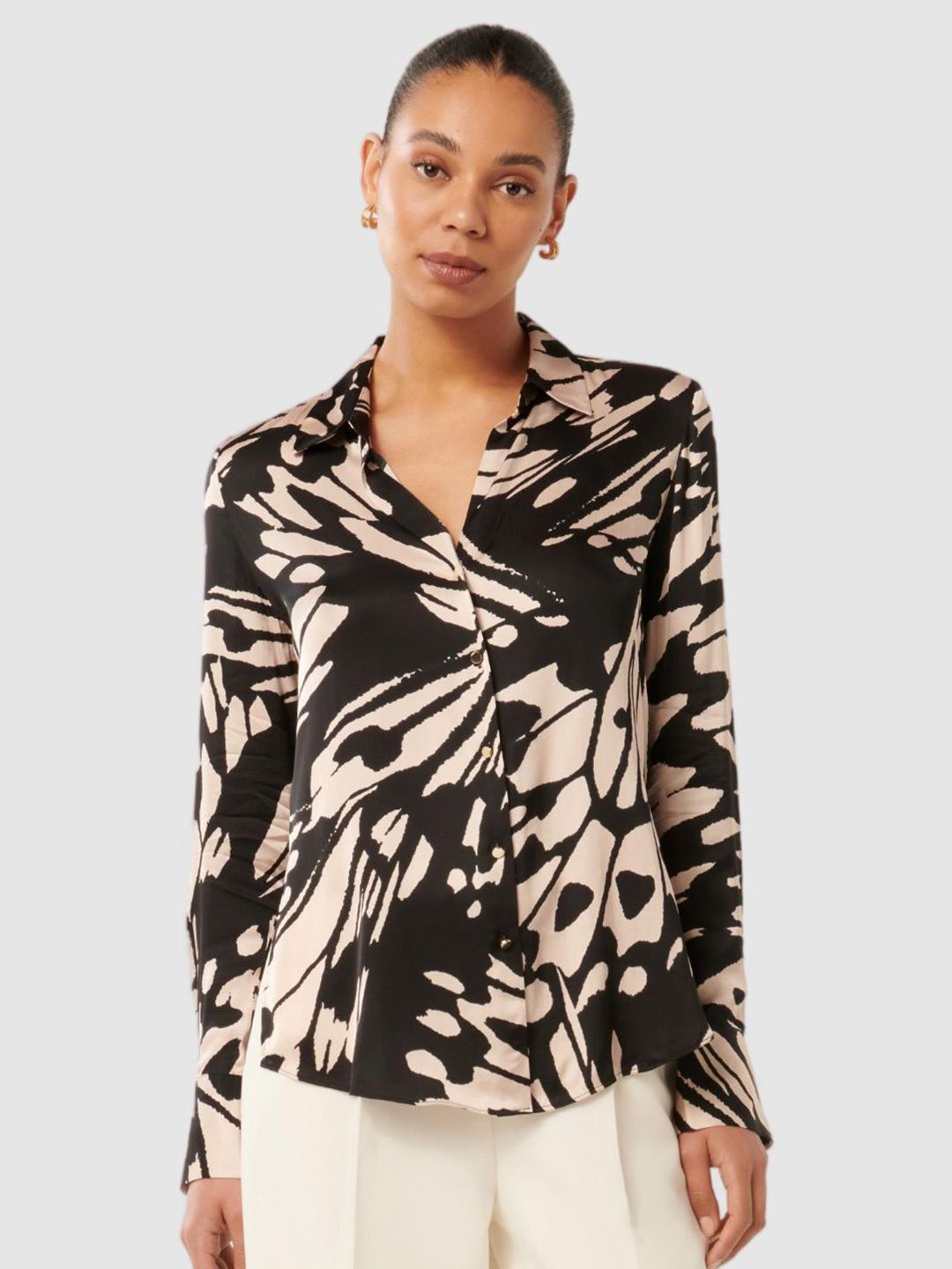 Smart Spread Collar Abstract Printed Casual Shirt