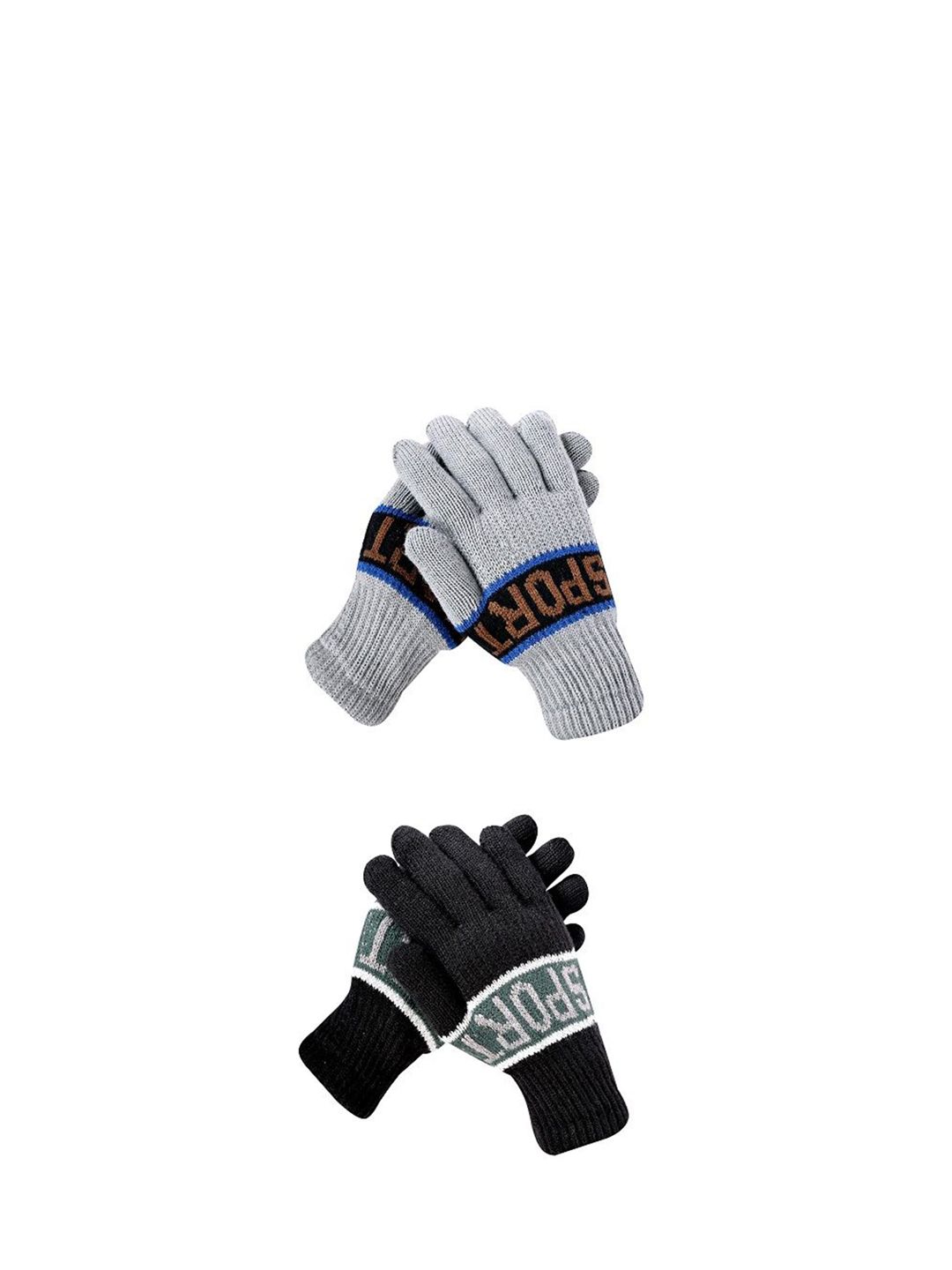 LOOM LEGACY Men Pack of 2 Acrylic Winter Gloves