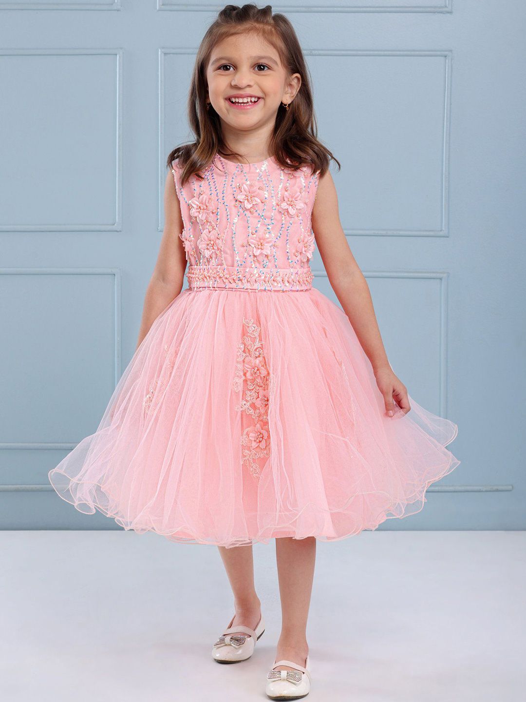 Mark & Mia Girls Floral Embellished Fit And Flare dress