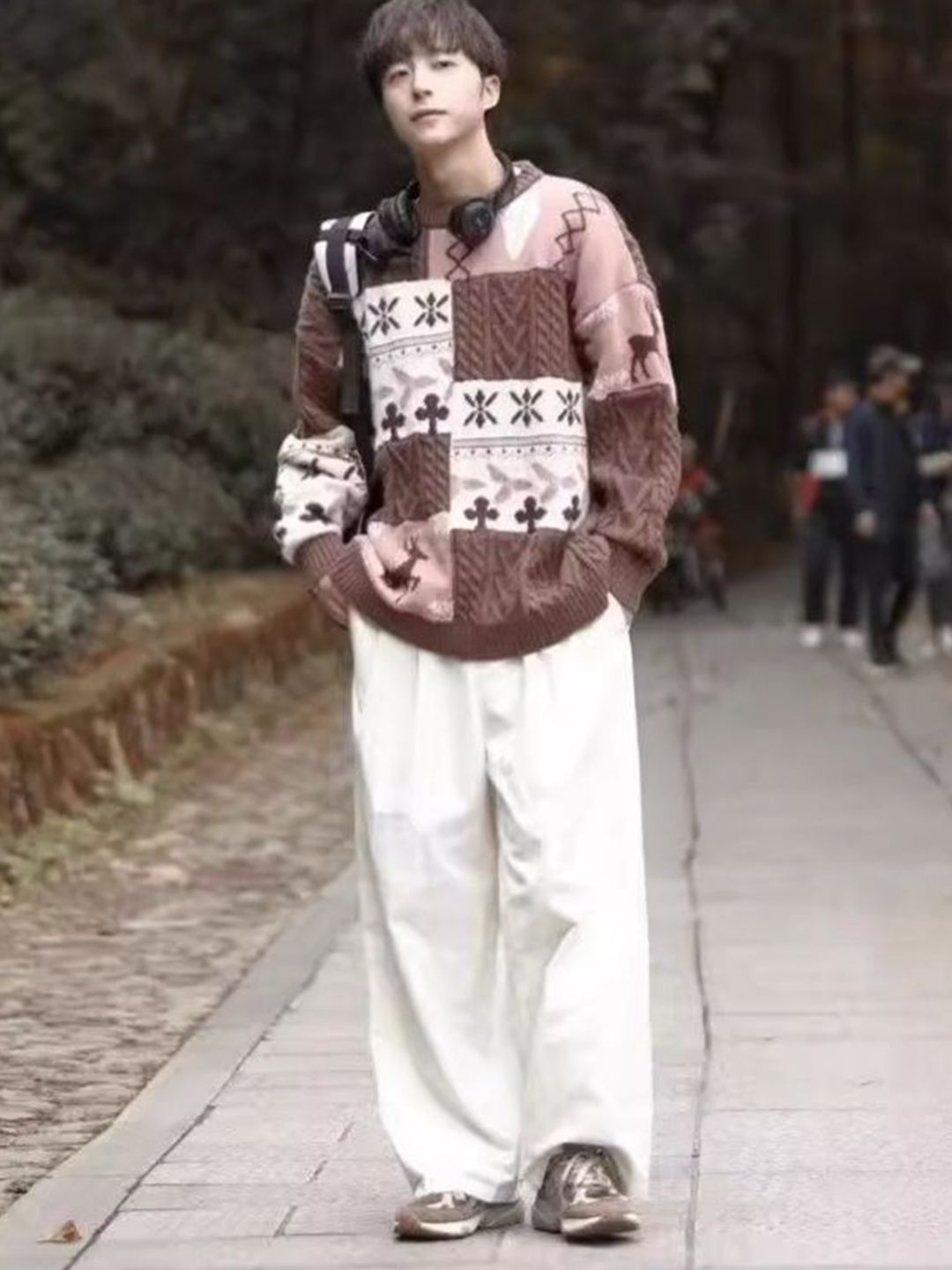 StyleCast Men Self Design Floral Sweater